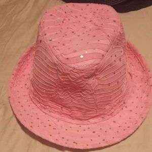 Pink fedora hat